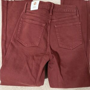 Just Black Women's Burgundy Straight Leg Jeans